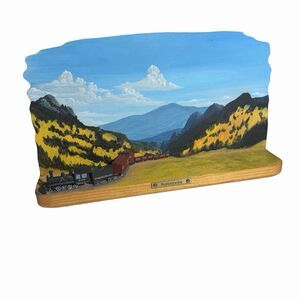 3D Railroad Art Oil Painting Wood Rollinsville 10" x 6" William Shepard USA Coal